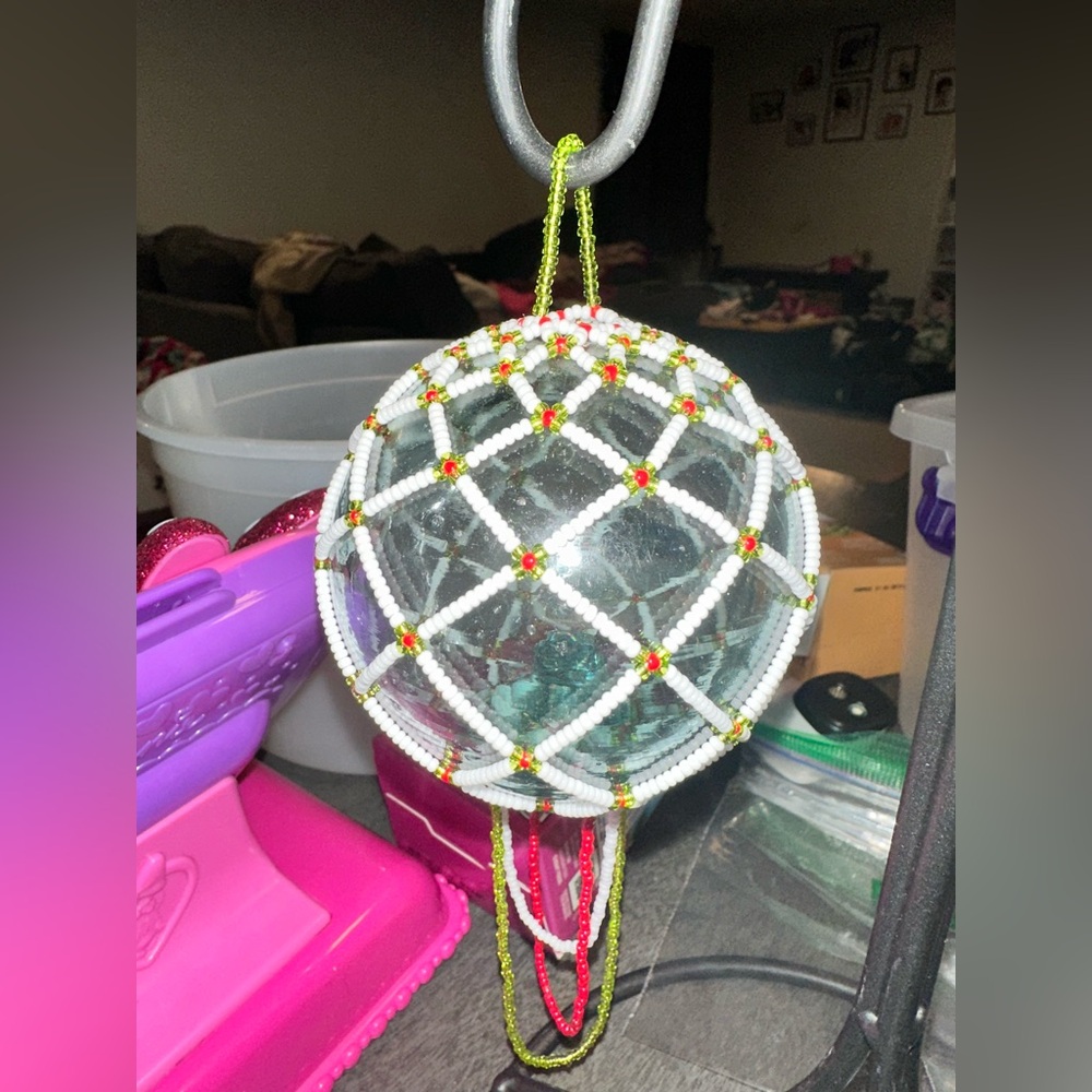 Beaded Hanging Glass Ball